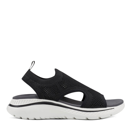 Easy Spirit Alma Slip On Wedge Sandals - Black