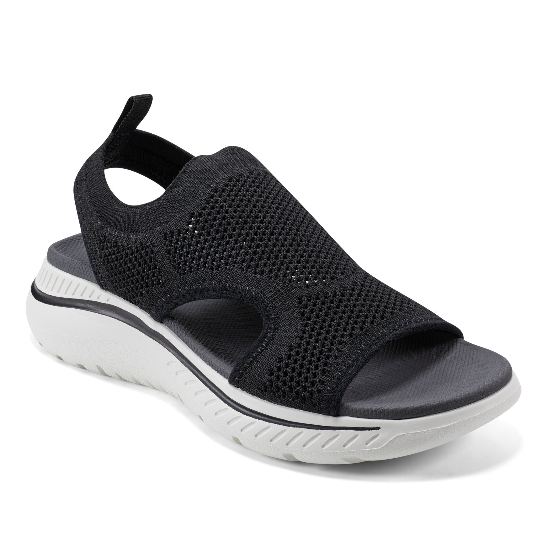 Easy Spirit Alma Slip On Wedge Sandals - Black