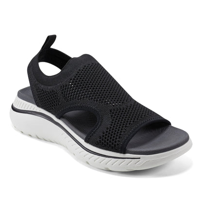 Easy Spirit Alma Slip On Wedge Sandals - Black