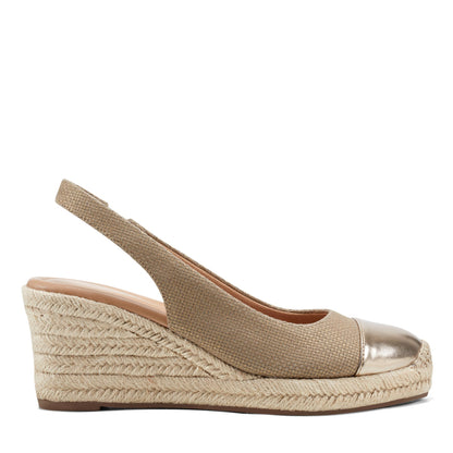 Easy Spirit Margie Platform Wedge Slingbacks - Gold