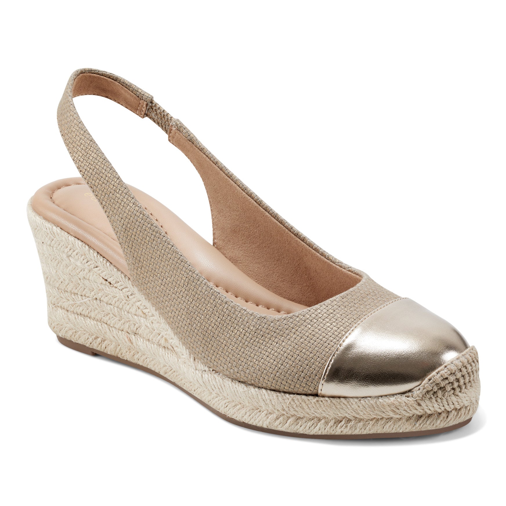 Easy Spirit Margie Platform Wedge Slingbacks - Gold