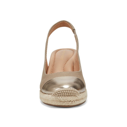 Easy Spirit Margie Platform Wedge Slingbacks - Gold