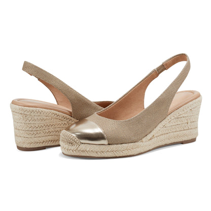 Easy Spirit Margie Platform Wedge Slingbacks - Gold