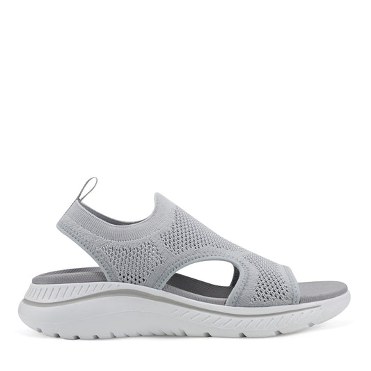 Easy Spirit Alma Slip On Wedge Sandals - Medium Grey