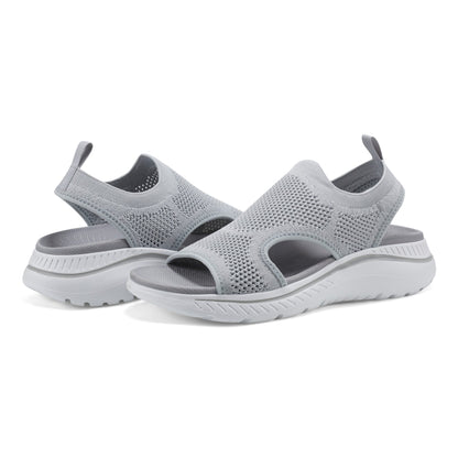 Easy Spirit Alma Slip On Wedge Sandals - Medium Grey