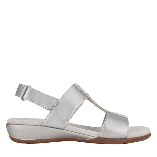 Easy Spirit Hazel Flat Sandals - Silver