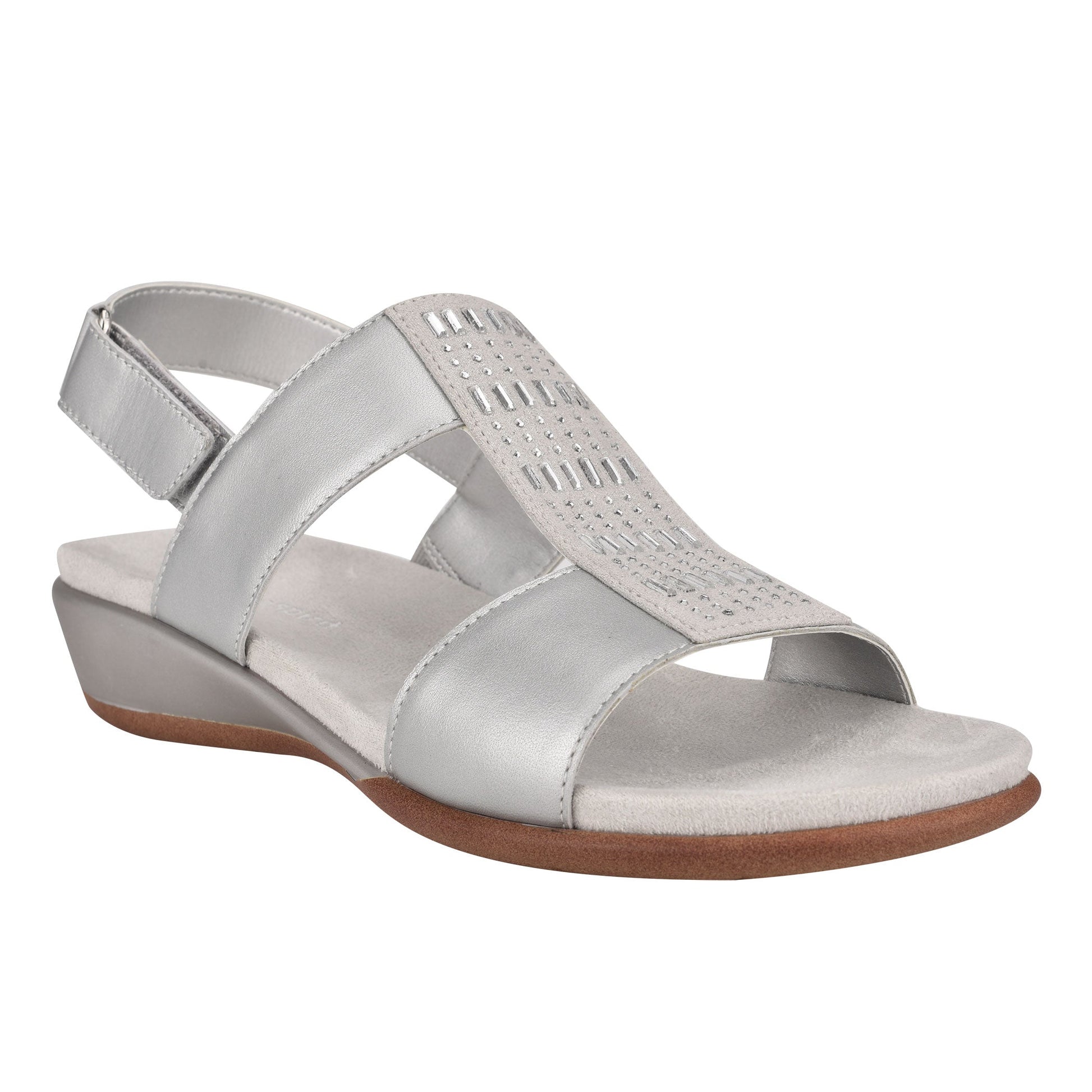 Easy Spirit Hazel Flat Sandals - Silver