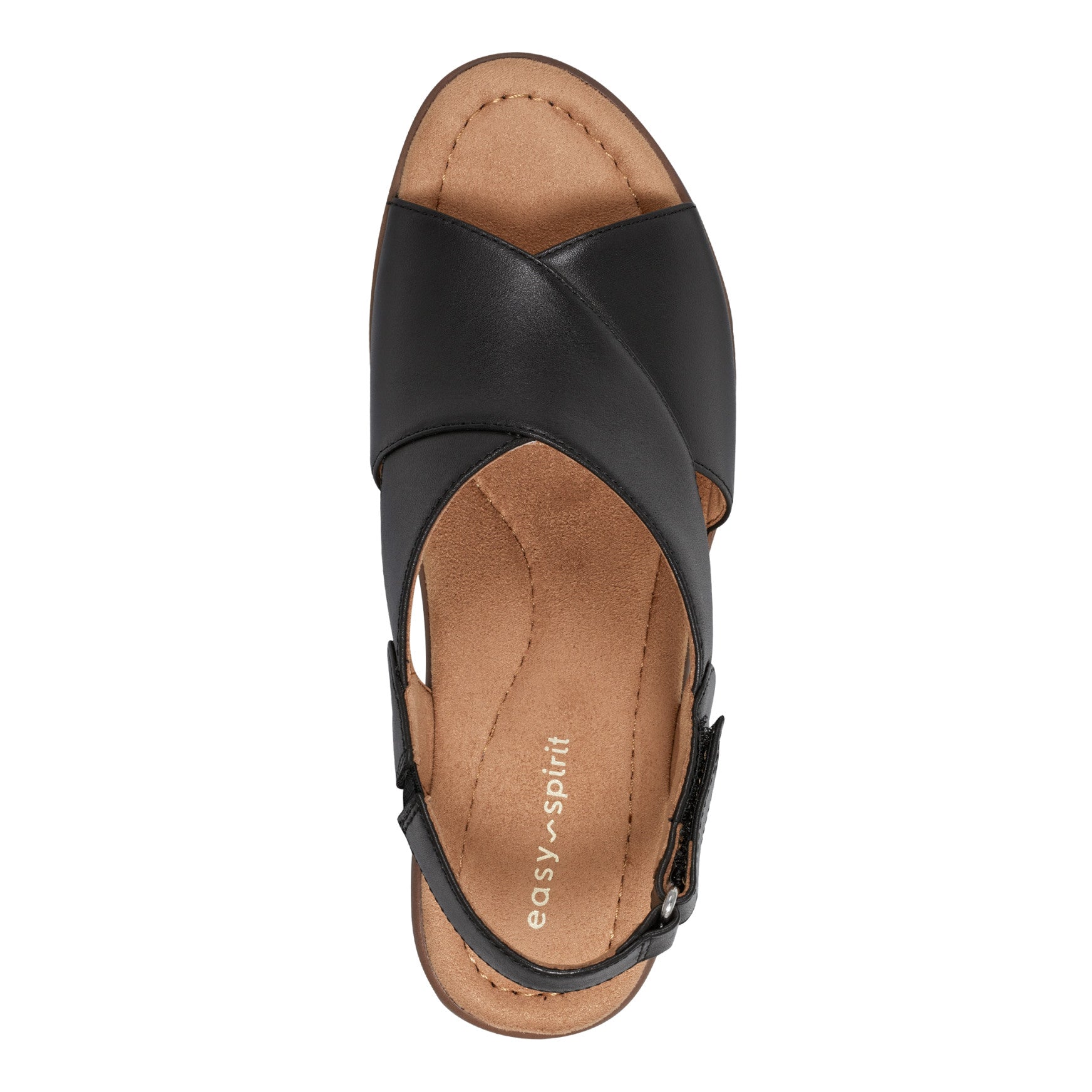 Easy Spirit Chantal Casual Heeled Sandals - Black Leather