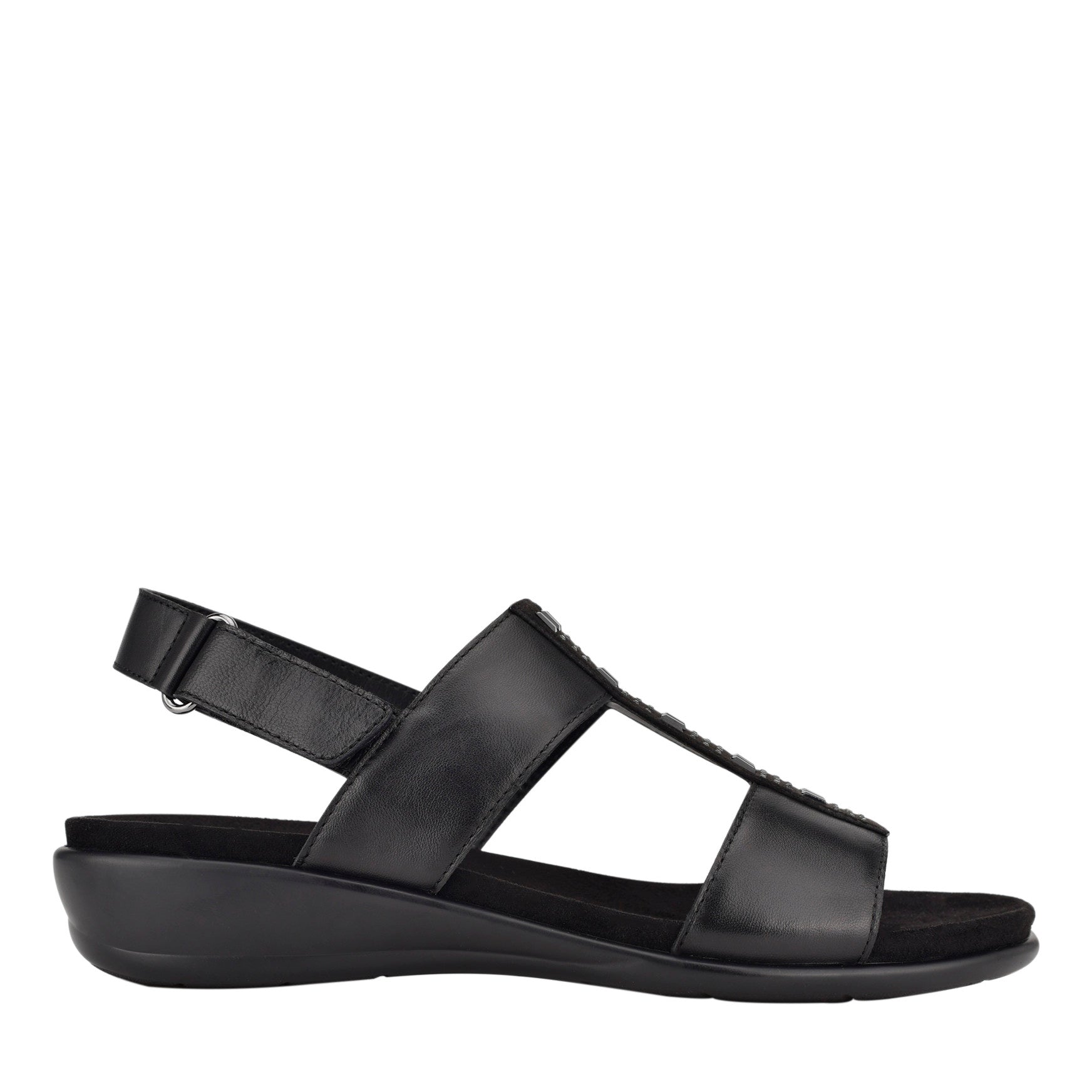 Easy Spirit Hazel Flat Sandals - Black