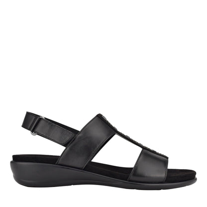Easy Spirit Hazel Flat Sandals - Black