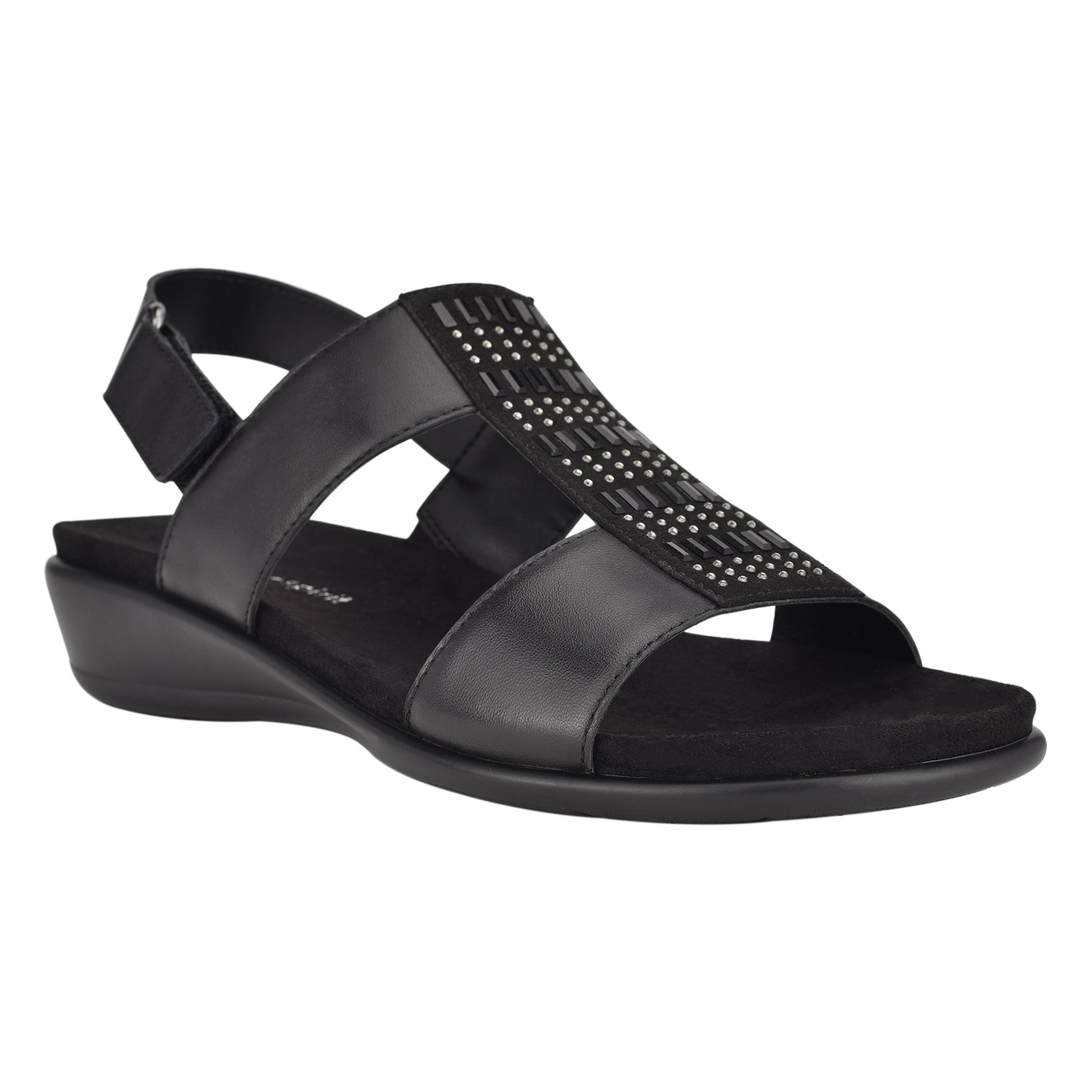 Easy Spirit Hazel Flat Sandals - Black