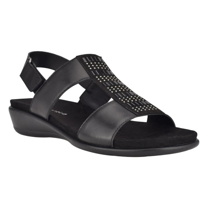 Easy Spirit Hazel Flat Sandals - Black