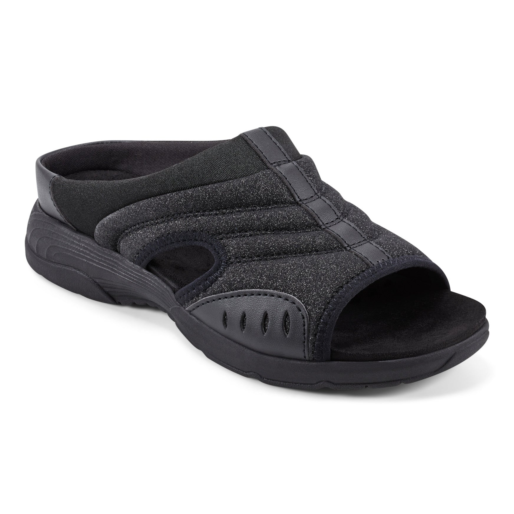 Easy Spirit Traciee Slip On Sandals - Black Glitter