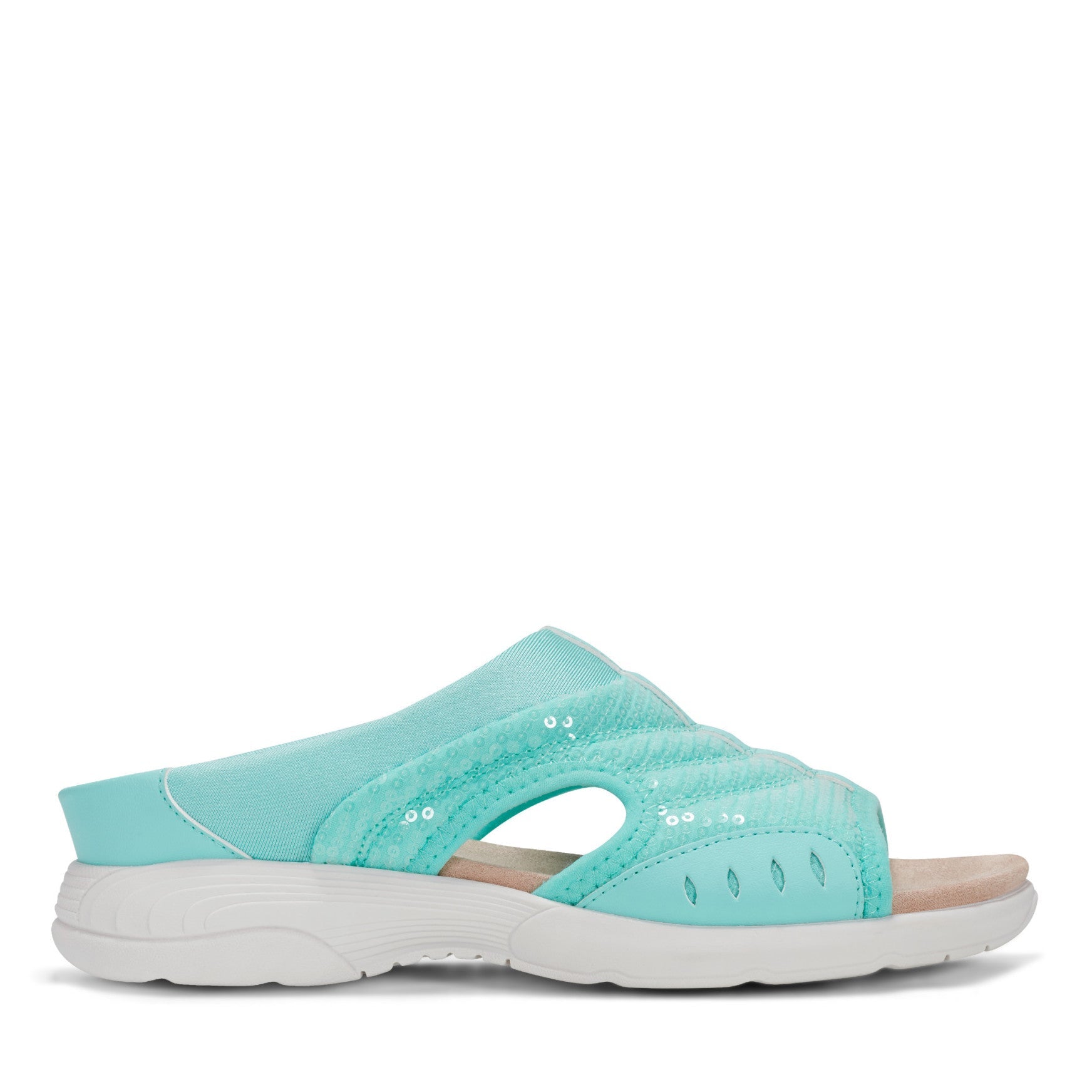 Easy Spirit Traciee Slip On Sandals - Teal Sequin
