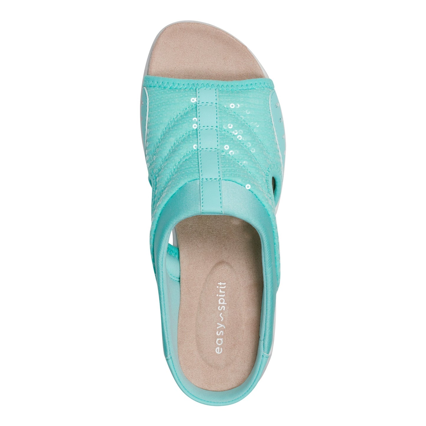 Easy Spirit Traciee Slip On Sandals - Teal Sequin