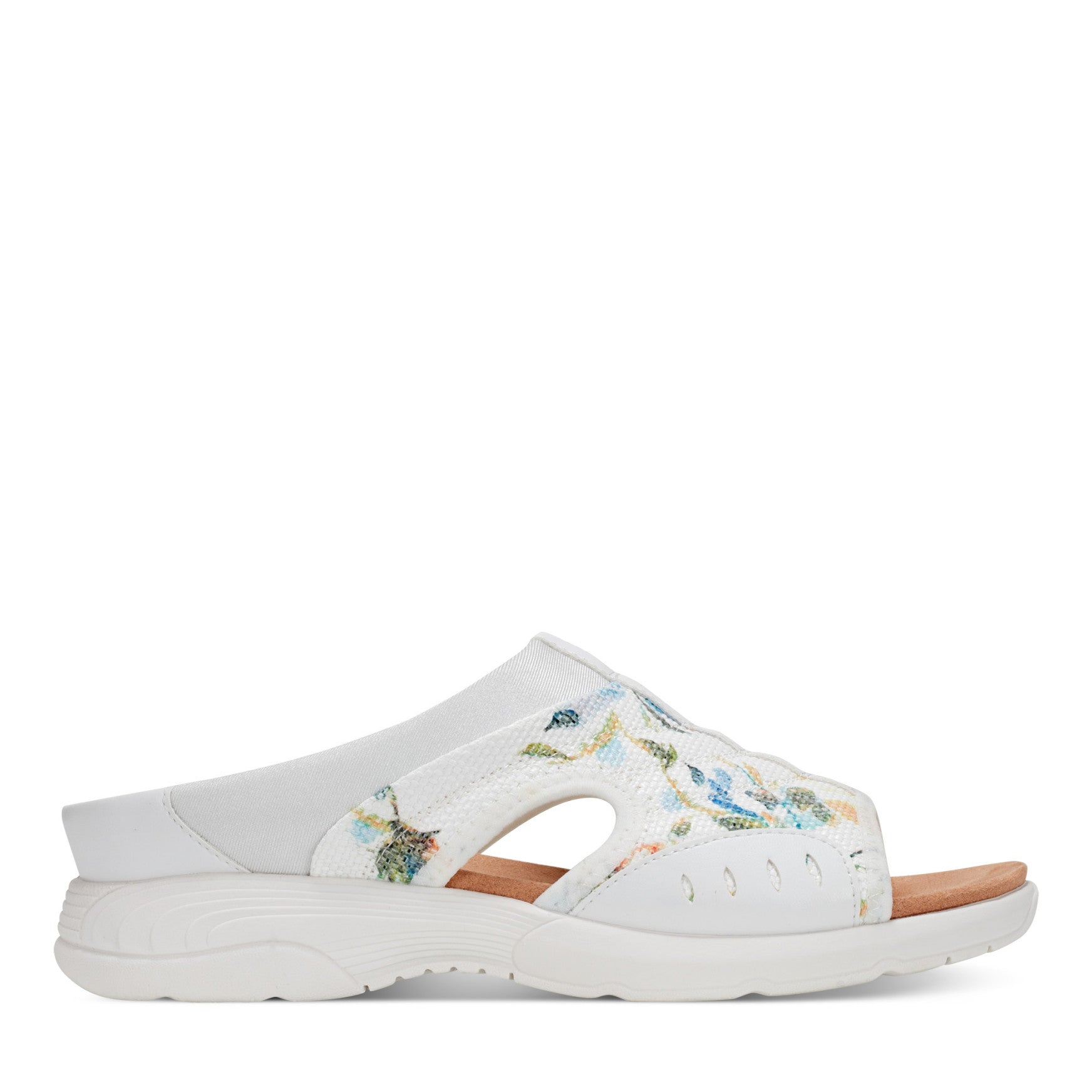 Easy Spirit Traciee Slip On Sandals - White Floral