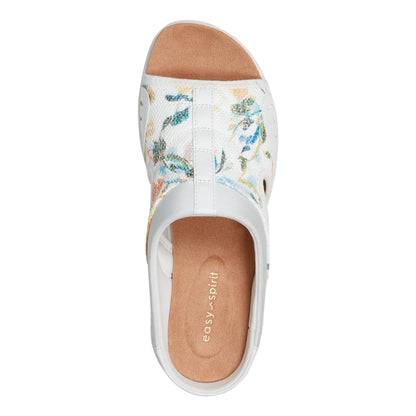 Easy Spirit Traciee Slip On Sandals - White Floral