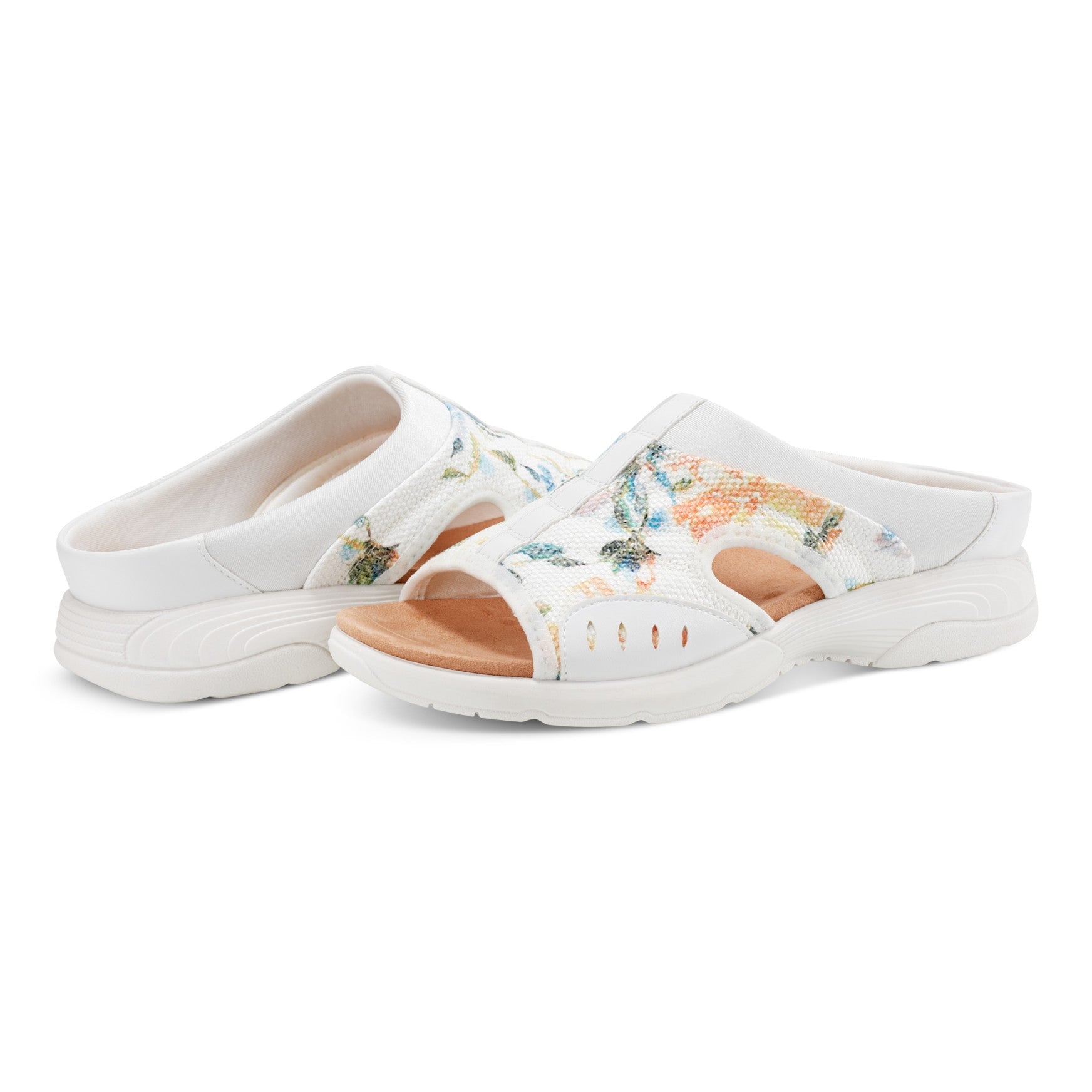 Easy Spirit Traciee Slip On Sandals - White Floral