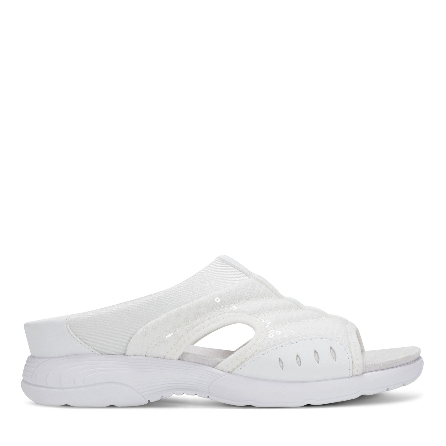 Easy Spirit Traciee Slip On Sandals - White Sequin