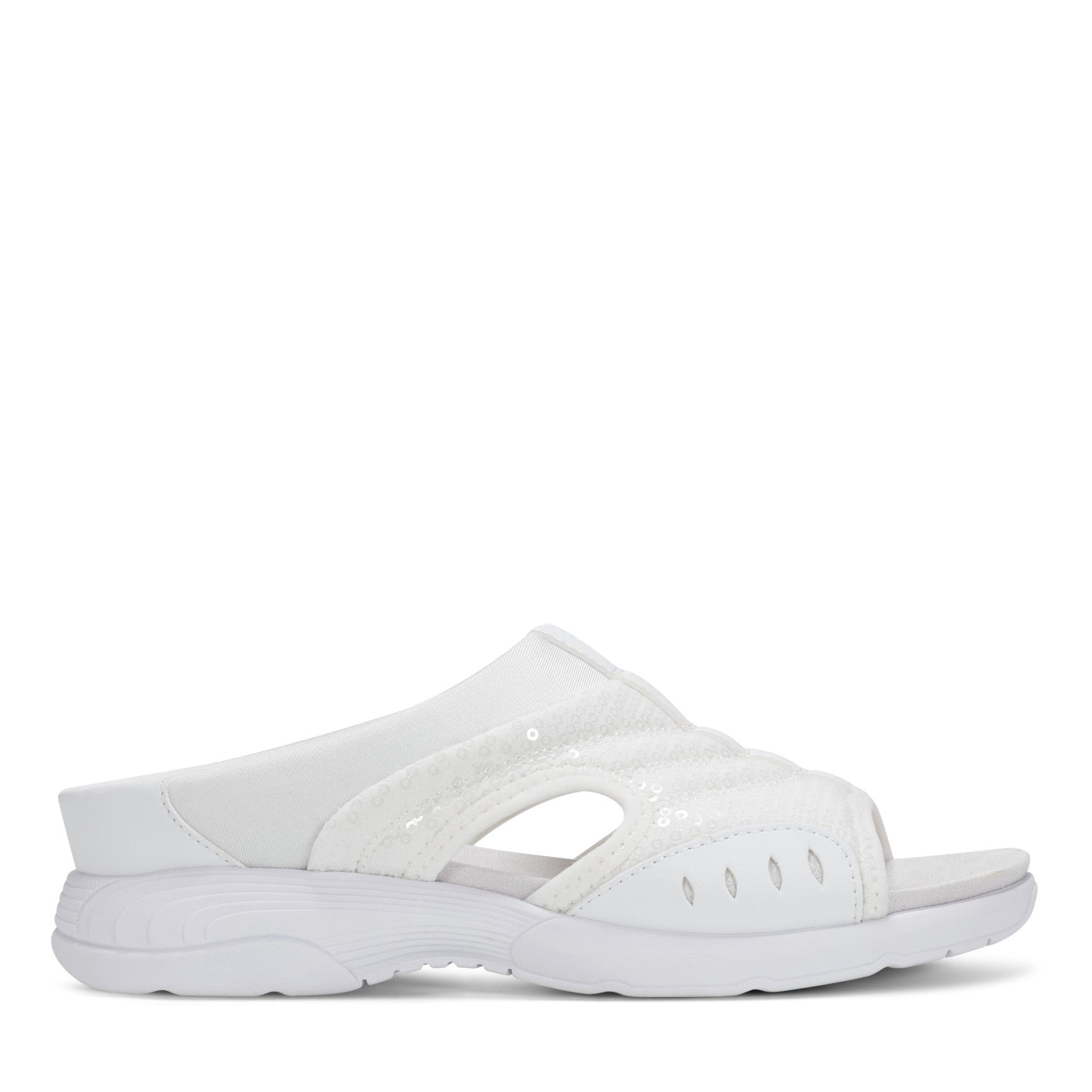 Easy Spirit Traciee Slip On Sandals - White Sequin