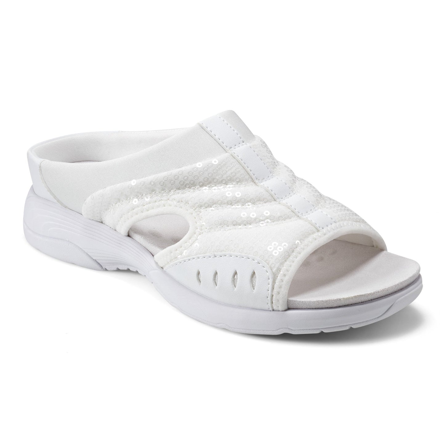 Easy Spirit Traciee Slip On Sandals - White Sequin