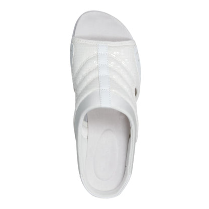 Easy Spirit Traciee Slip On Sandals - White Sequin
