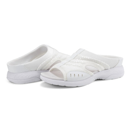 Easy Spirit Traciee Slip On Sandals - White Sequin