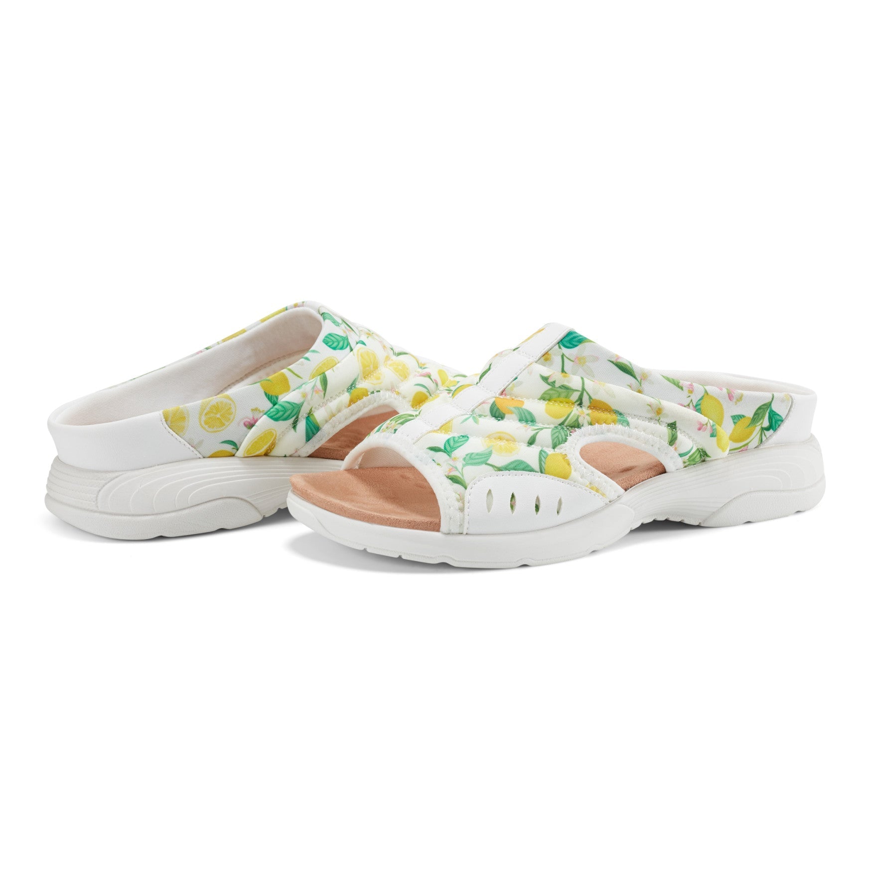 Easy Spirit Traciee Slip On Sandals - Lemon Print