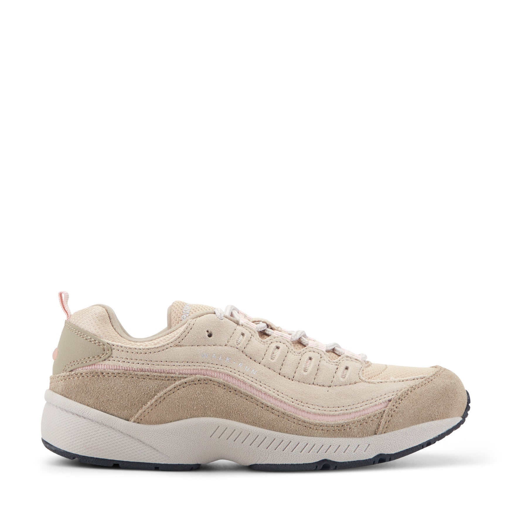 Easy Spirit Romy Walking Shoes - Natural/Pink Suede