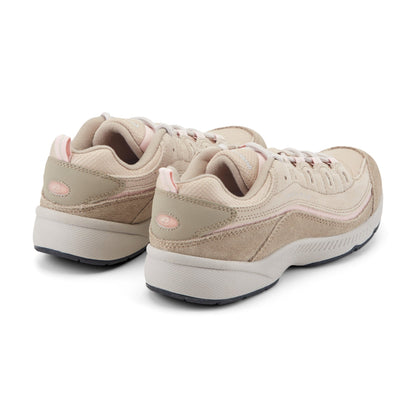 Easy Spirit Romy Walking Shoes - Natural/Pink Suede