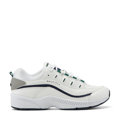 Easy Spirit Romy Leather Walking Shoes - White/Navy Leather