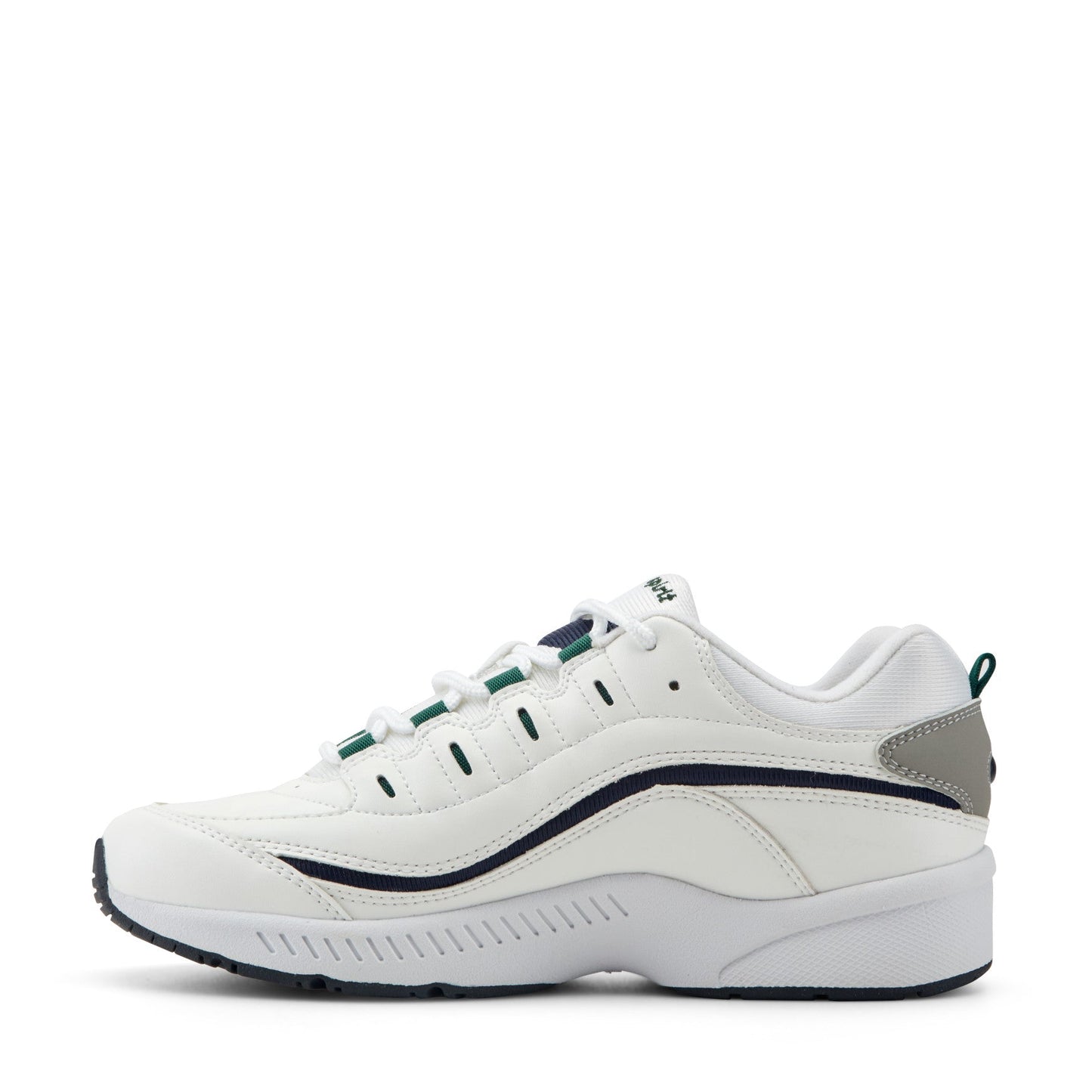 Easy Spirit Romy Leather Walking Shoes - White/Navy Leather