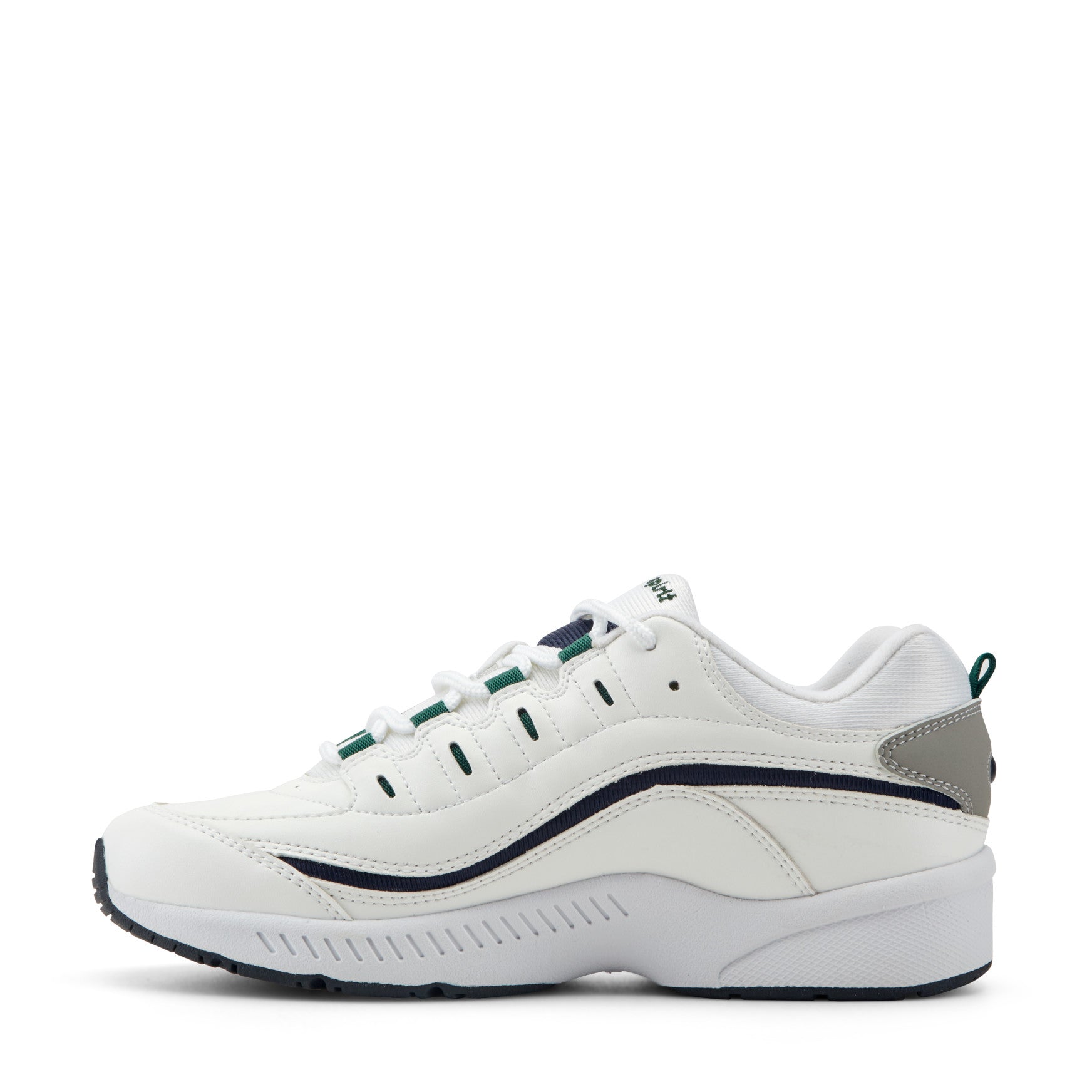 Easy Spirit Romy Leather Walking Shoes - White/Navy Leather