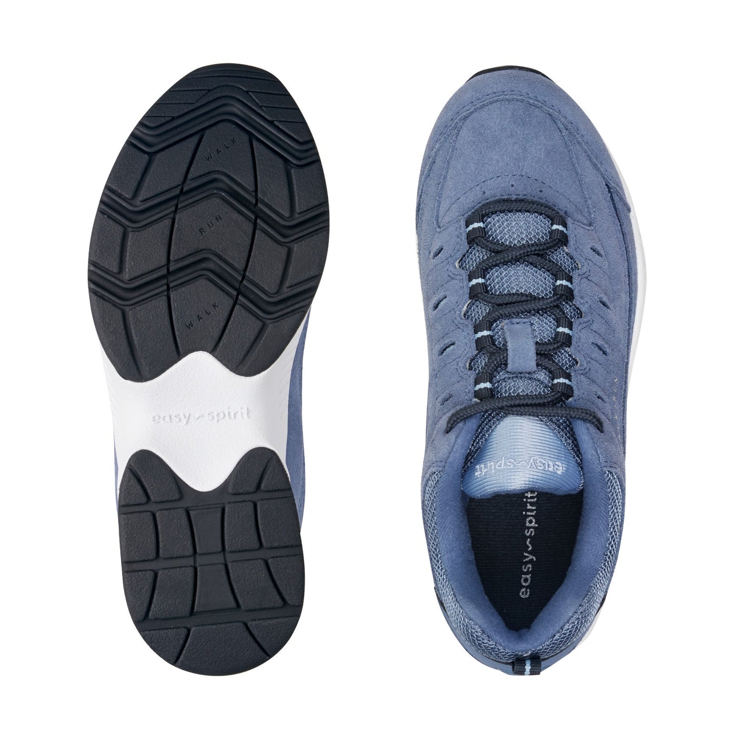Easy Spirit Romy Walking Shoes - Medium Blue Suede