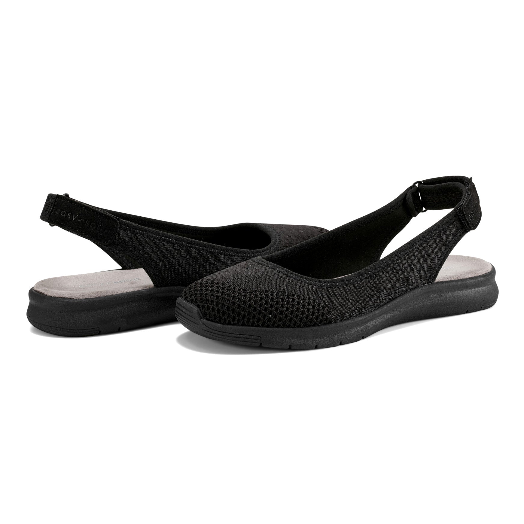 Easy Spirit Gracee Slingback Walking Shoes - Black/Black