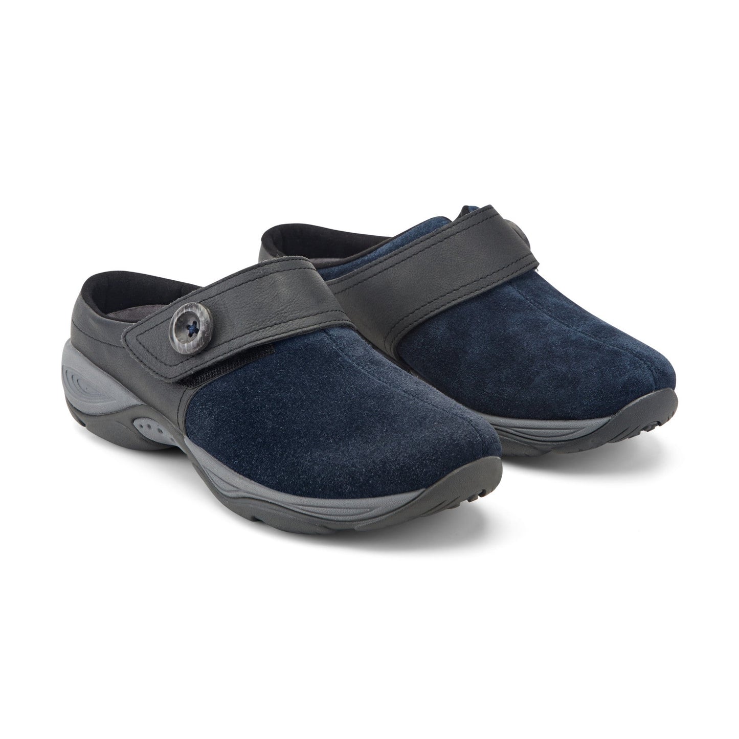 Easy Spirit Edline Slip On Casual Clogs - Navy Suede