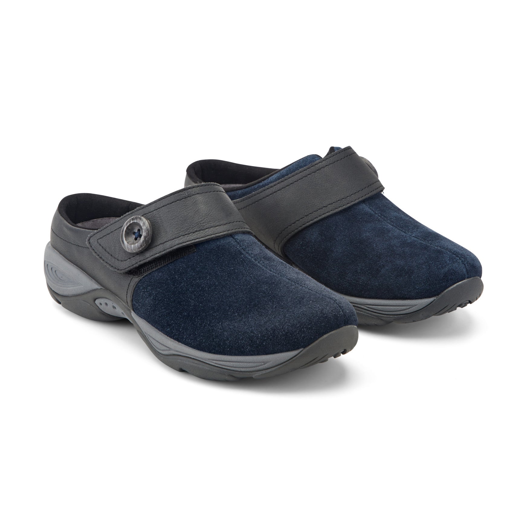 Easy Spirit Edline Slip On Casual Clogs - Navy Suede