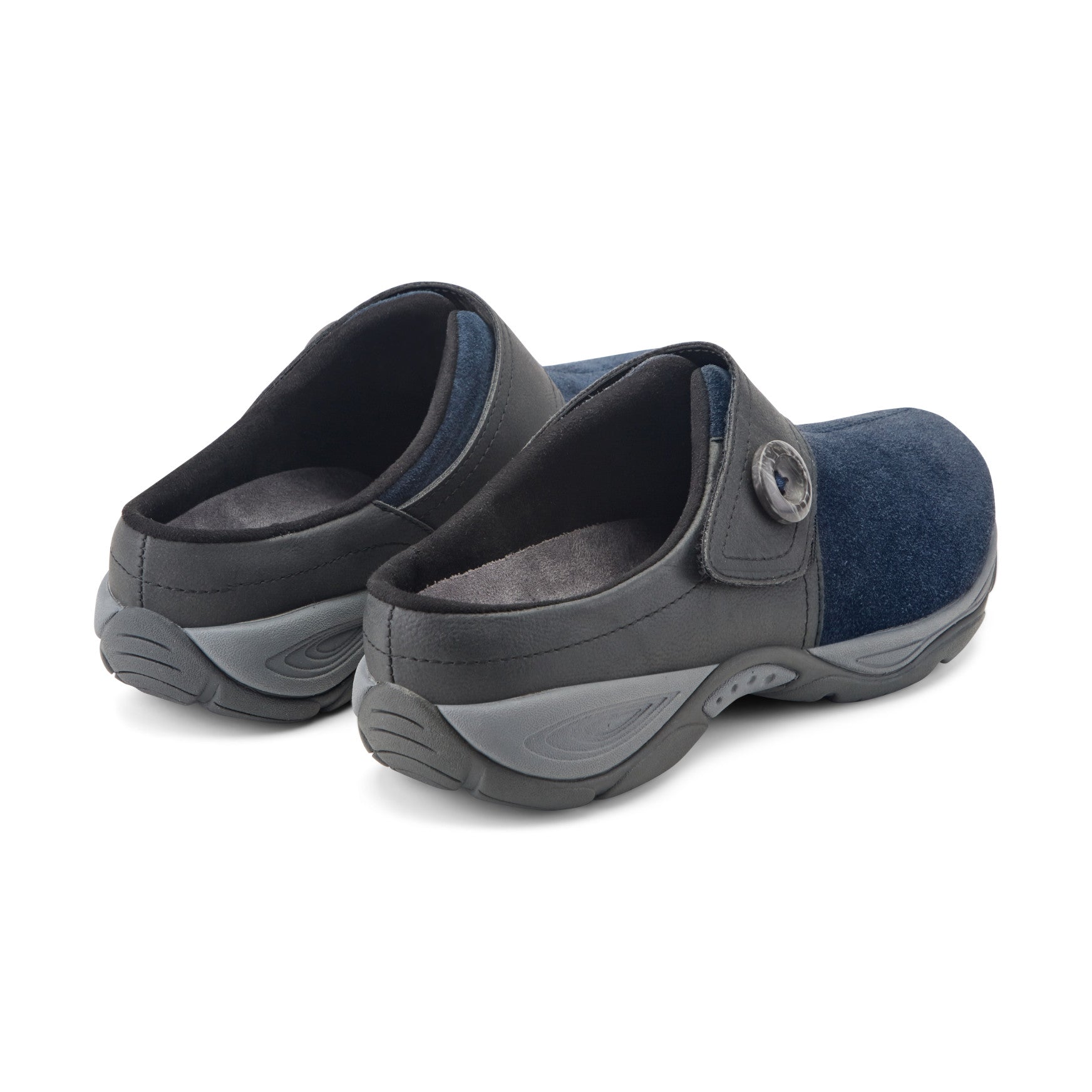 Easy Spirit Edline Slip On Casual Clogs - Navy Suede