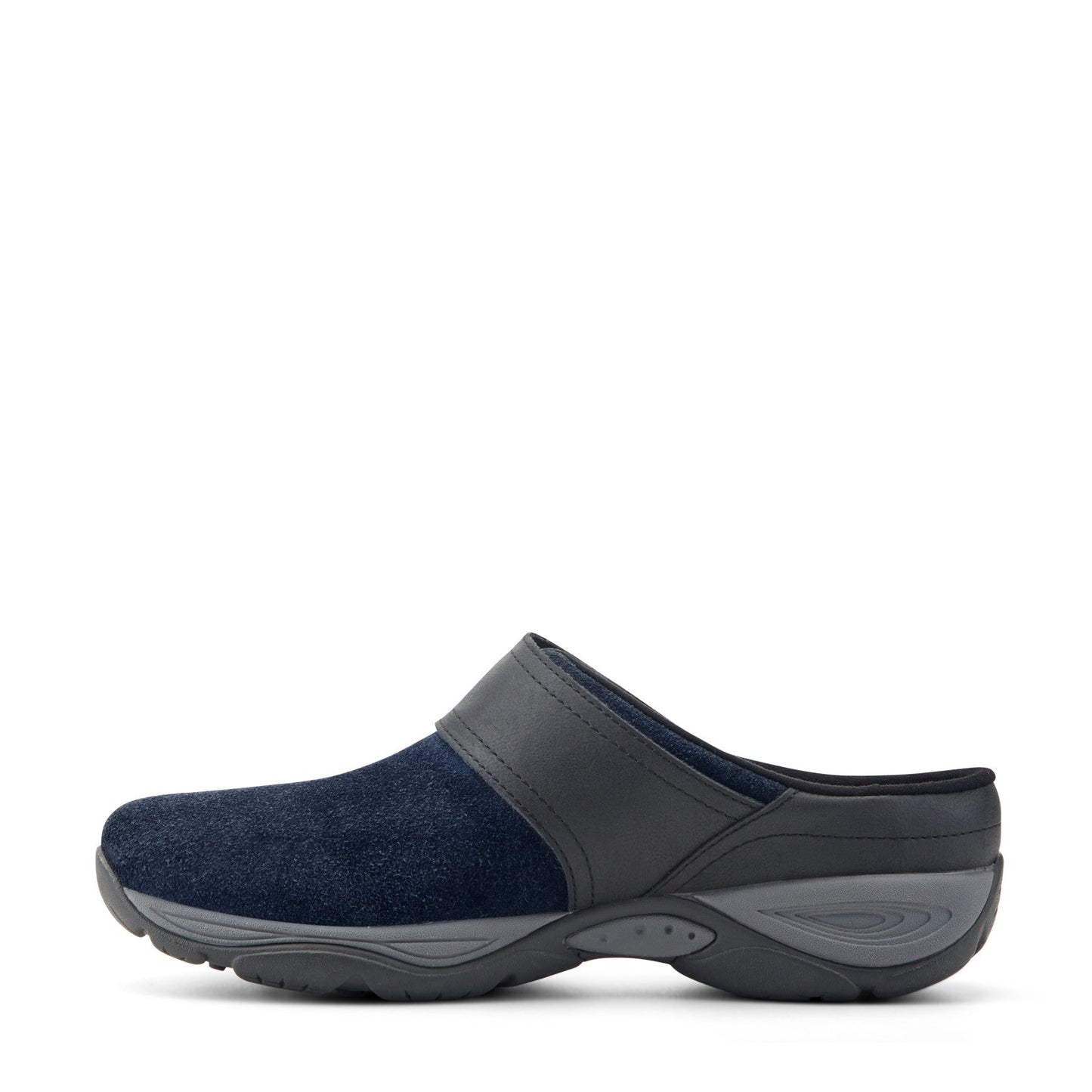 Easy Spirit Edline Slip On Casual Clogs - Navy Suede