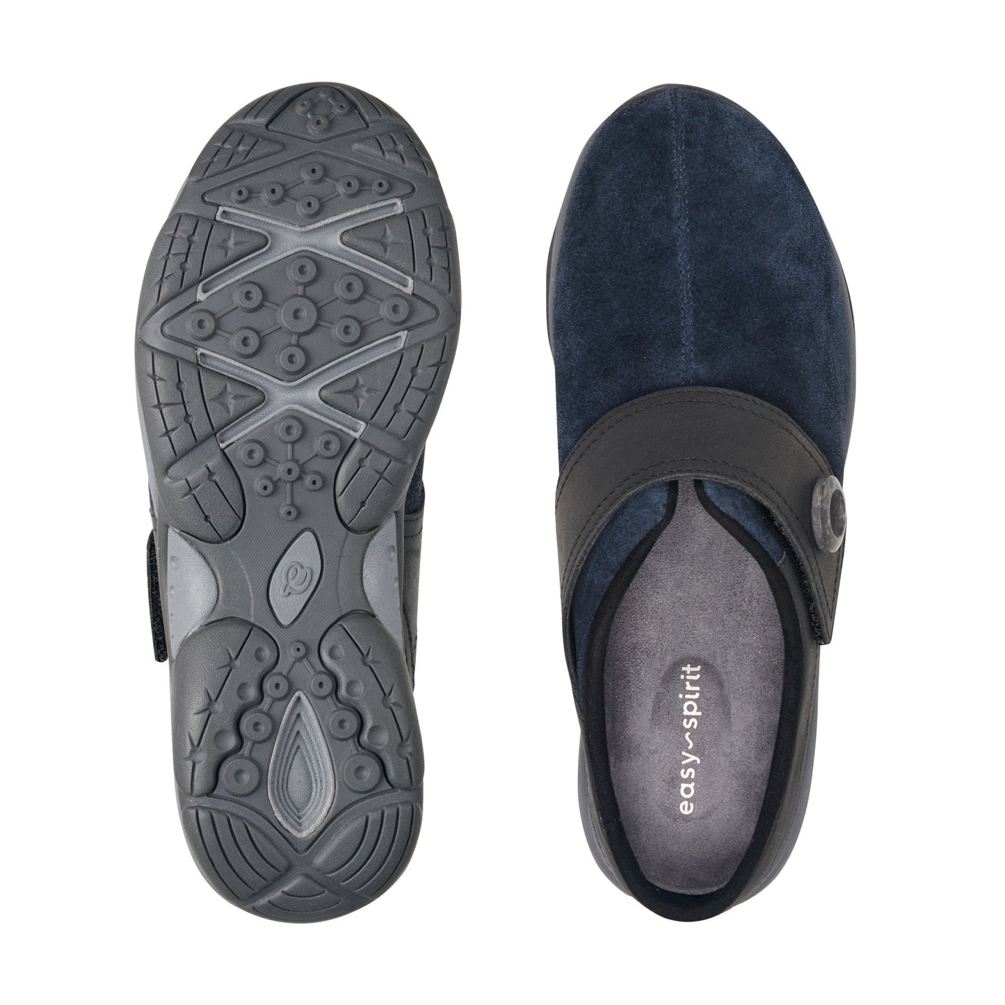 Easy Spirit Edline Slip On Casual Clogs - Navy Suede