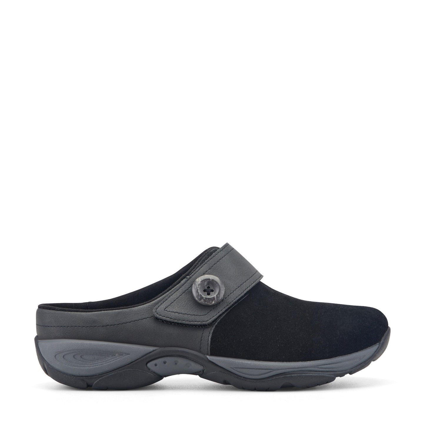 Easy Spirit Edline Slip On Casual Clogs - Black Suede