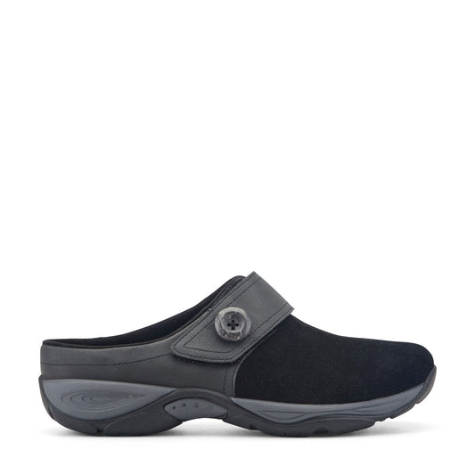 Easy Spirit Edline Slip On Casual Clogs - Black Suede