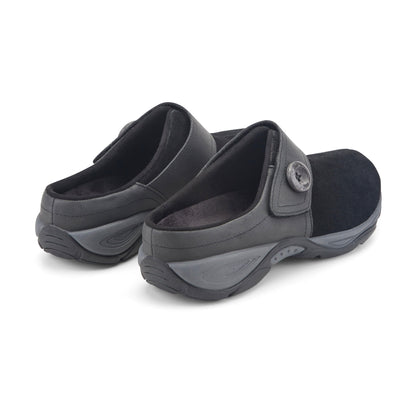 Easy Spirit Edline Slip On Casual Clogs - Black Suede