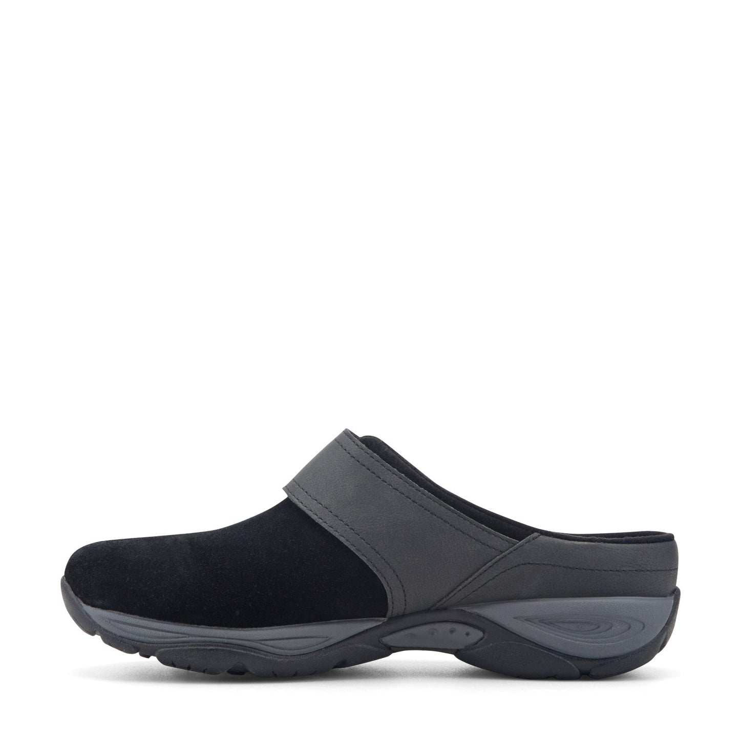 Easy Spirit Edline Slip On Casual Clogs - Black Suede