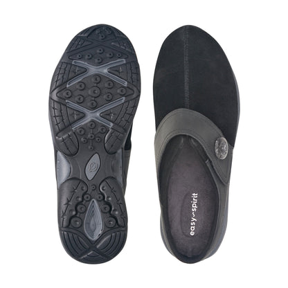 Easy Spirit Edline Slip On Casual Clogs - Black Suede