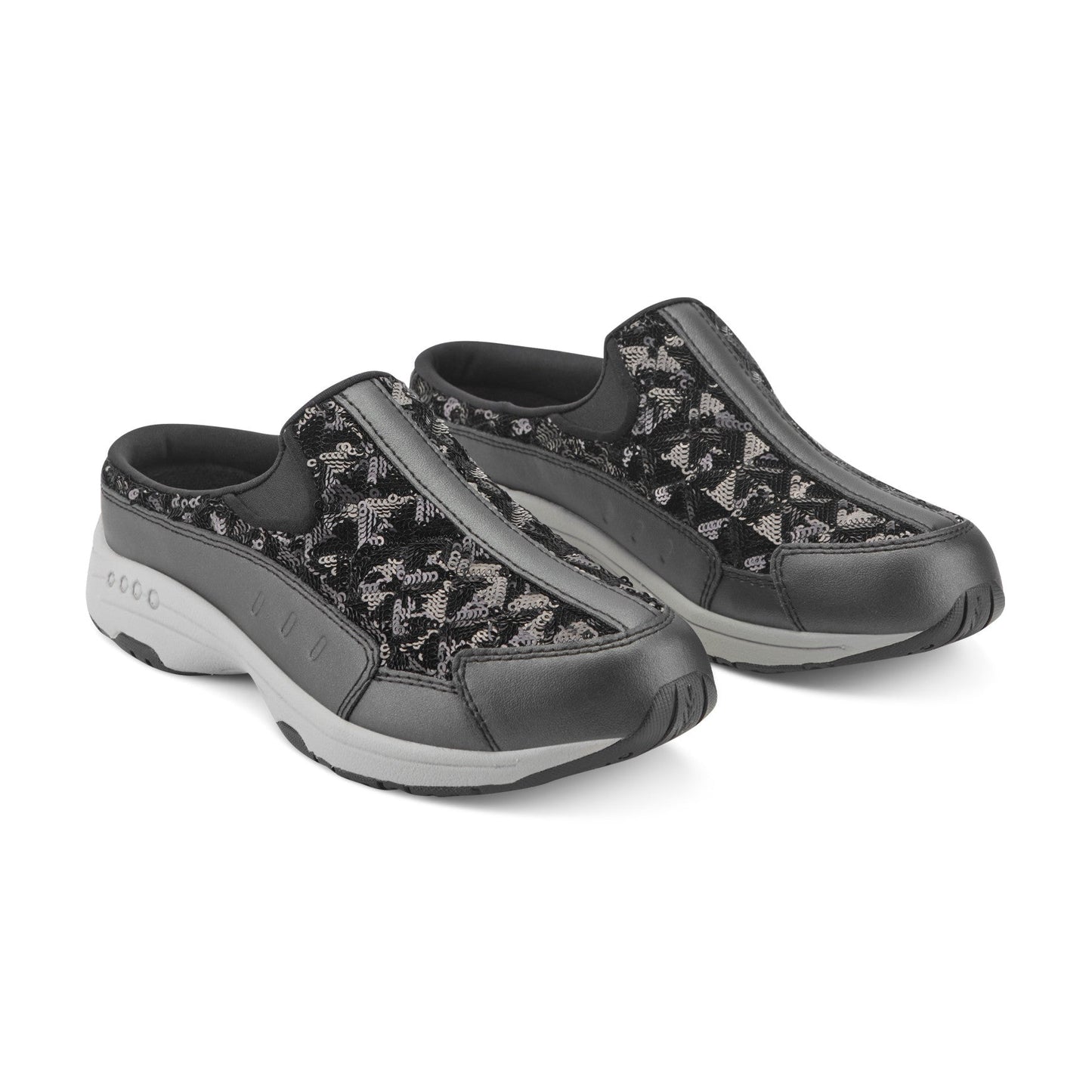 Easy Spirit Traveltime Clogs - Black Sequin