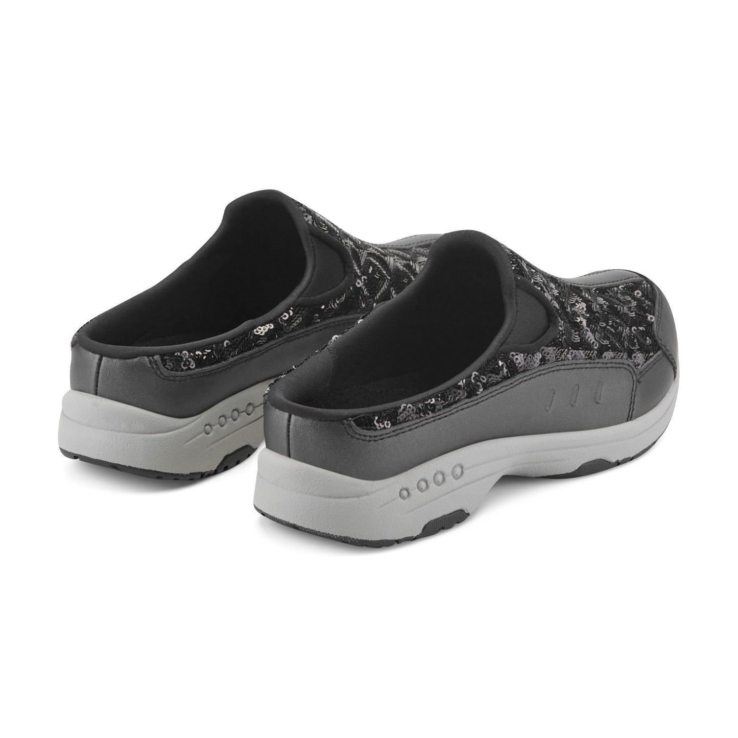Easy Spirit Traveltime Clogs - Black Sequin