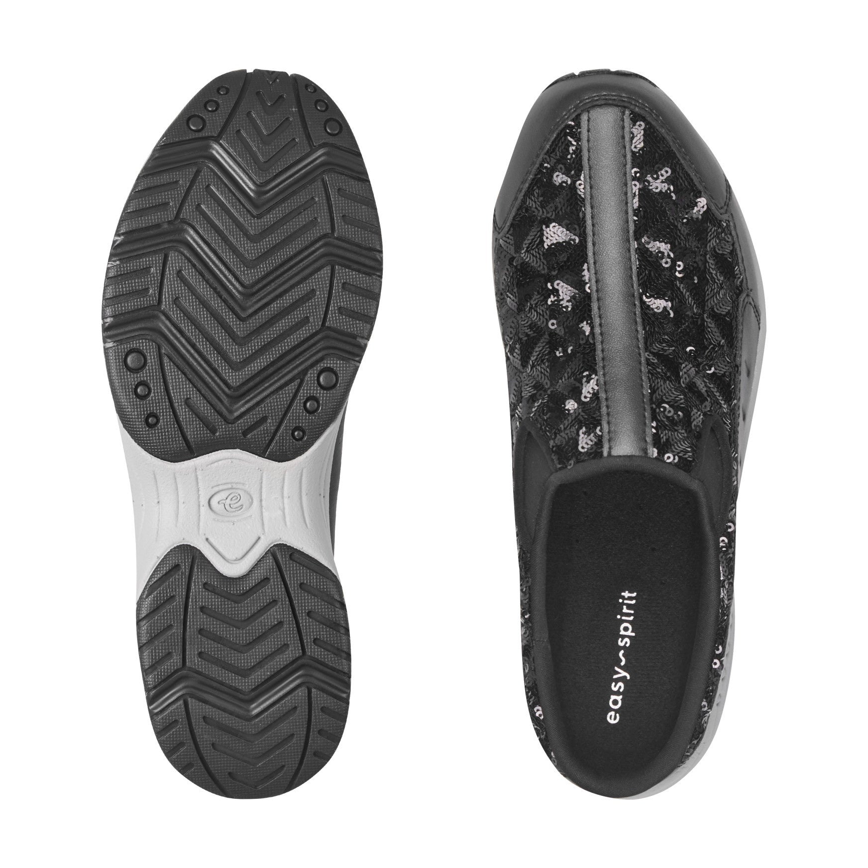 Easy Spirit Traveltime Clogs - Black Sequin