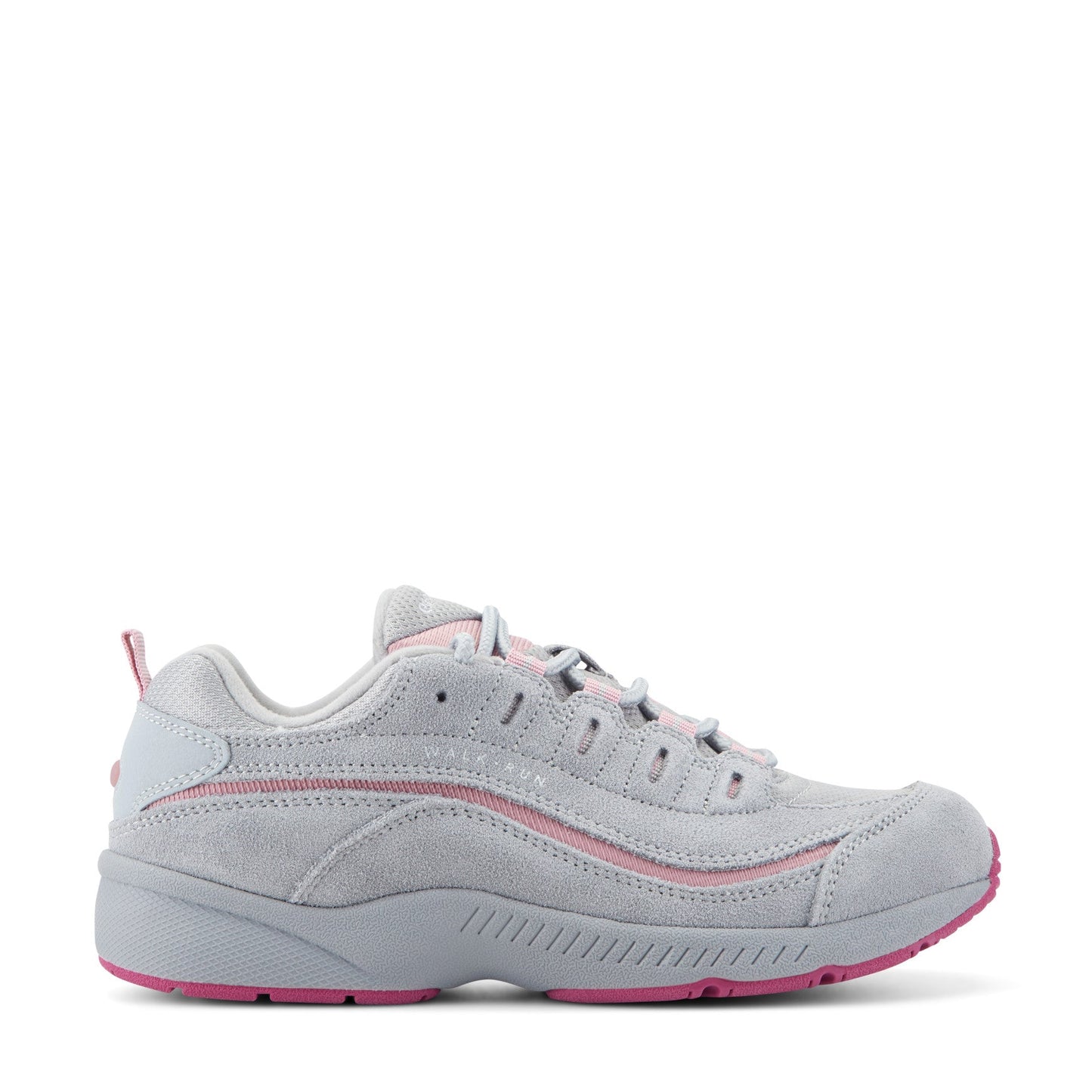 Easy Spirit Romy Walking Shoes - Grey/Pink Suede