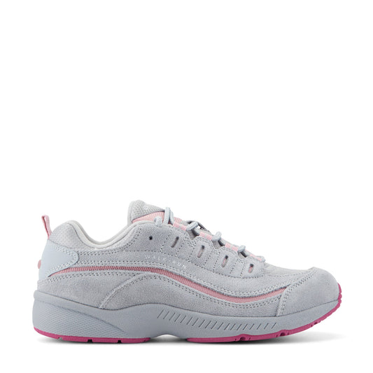Easy Spirit Romy Walking Shoes - Grey/Pink Suede
